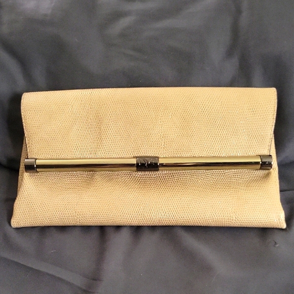 Elegant Tan Clutch Bag by Diane Von Faustenberg. Please look at all the pictures - Picture 1 of 12